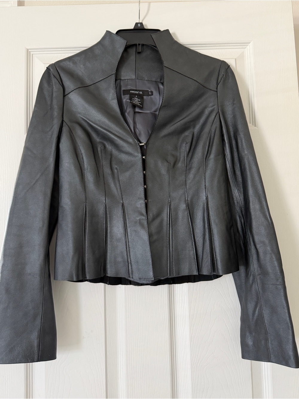 Y2K 90s Arden B Blk 100% Leather Whimsigoth Witchy Corset Grunge Gothic Jacket S